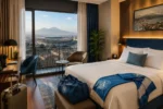 Camera d'hotel con vista sullo Stadio Diego Armando Maradona e il Vesuvio, Napoli